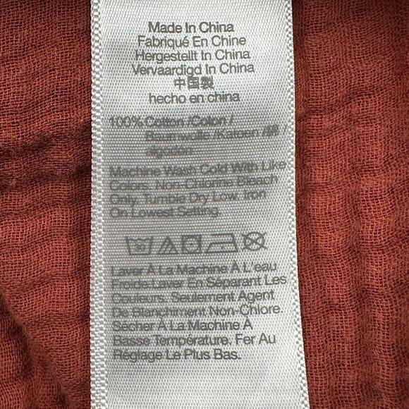 Madewell Top Womens XXL Rust Wrap Short Sleeve Gauze Boho Beach Preppy Resort - Picture 7 of 11